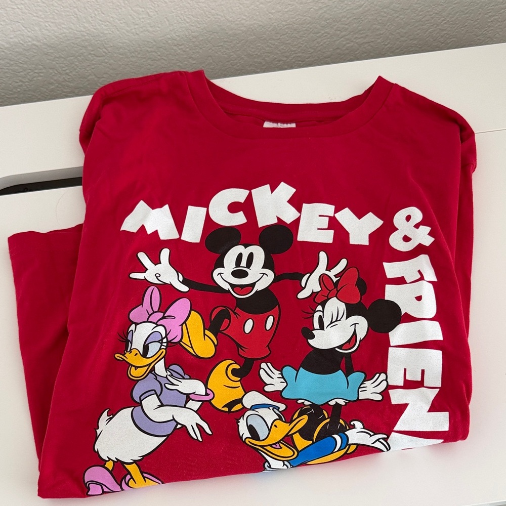 Disney Red Mickey & Friends Long Sleeve Tee